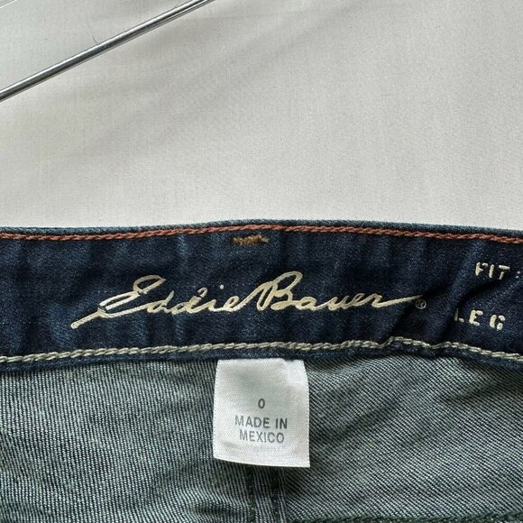 Eddie Bauer Jeans Women Size 0 Truly Straight Bootcut Low Rise Denim Blue - Picture 7 of 12